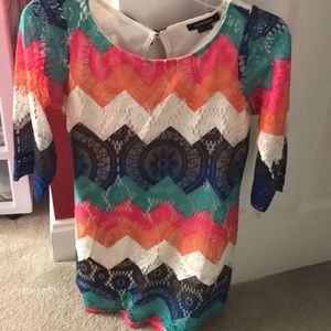 Chevron Girls multi-color dress Size 14